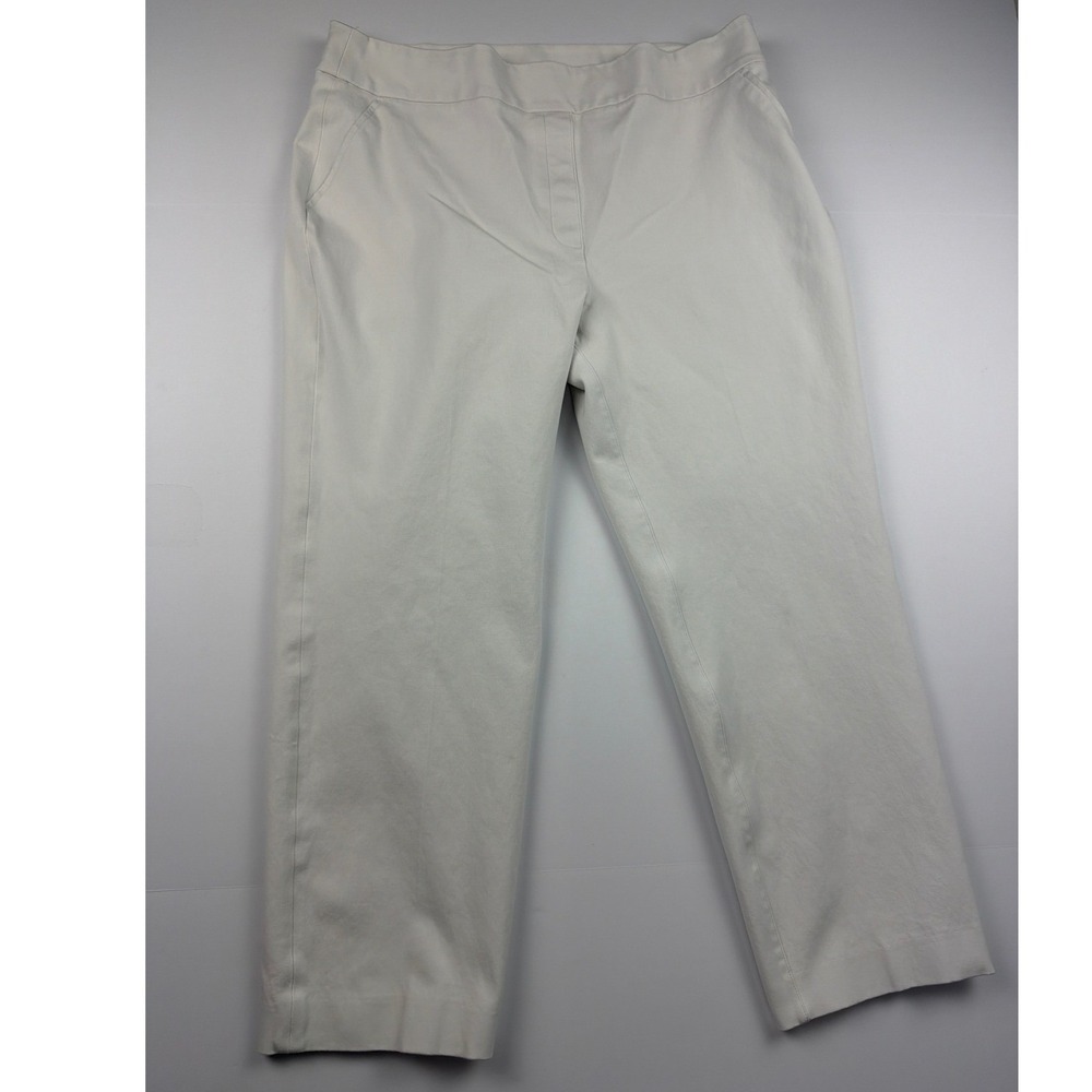 Spanx The Perfect Pant Straight Leg Off White Pull On Trousers Womens 1X Tall